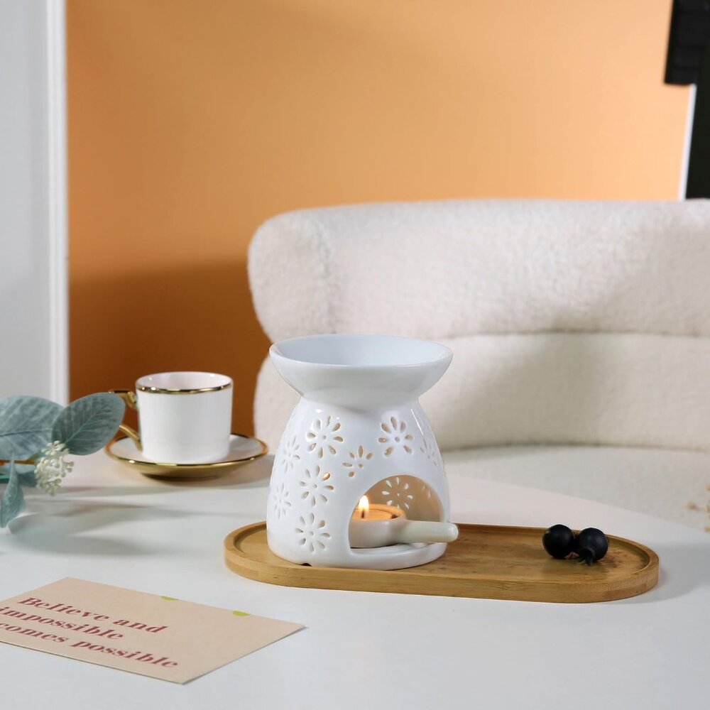 Ceramic Tea Light Candle Holder, Essential Oil Burner Wax Melt Burner, Incense A - Picture 4 of 9